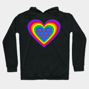 Phish Donuts Heart with Pride Rainbow Hoodie